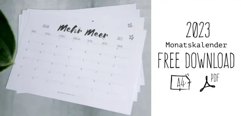 Kalender Cosy Home PDF zum Ausdrucken in DIN A4 quer