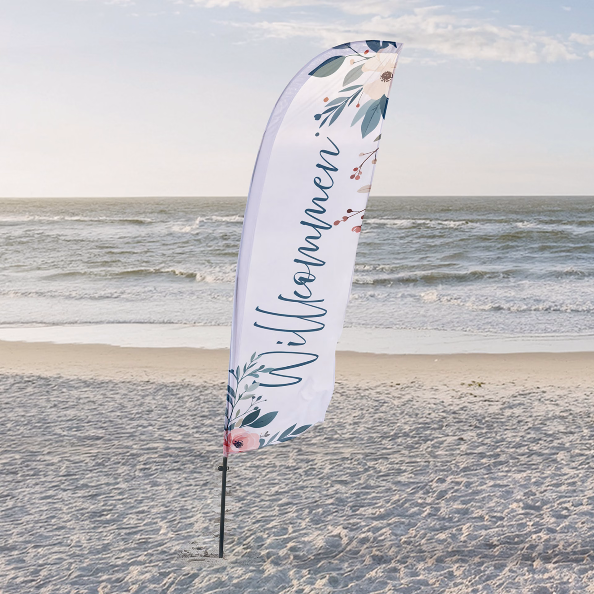 Willkommen Beachflag Fahne Schild Fest Party Feier