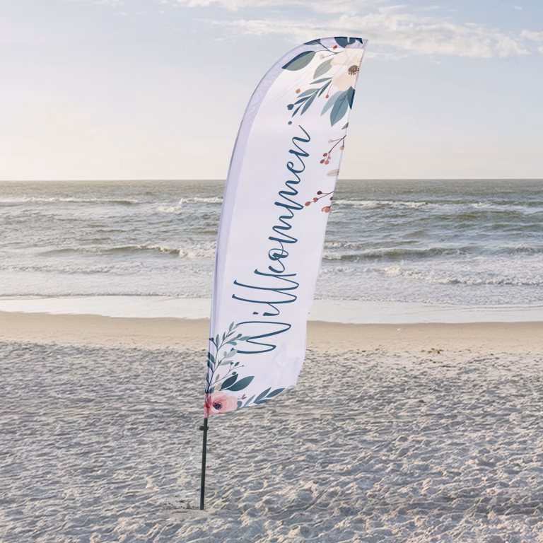 Willkommen Beachflag Fahne Schild Fest Party Feier