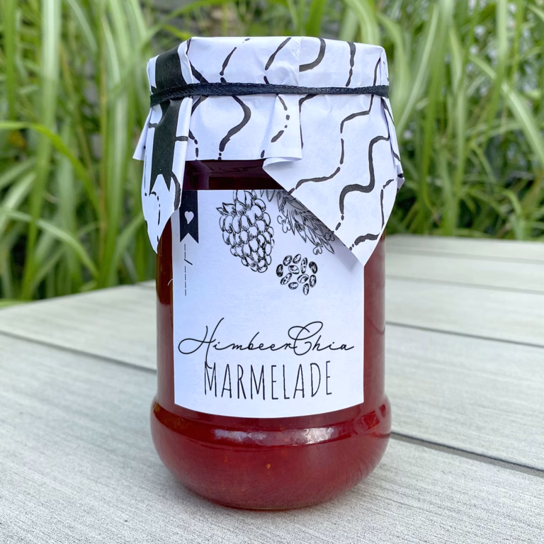 Himbeer-Chia-Marmeladen Etiketten