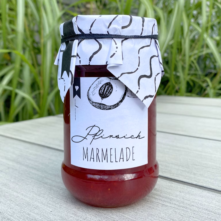 Pfirsich-Marmeladen Etiketten