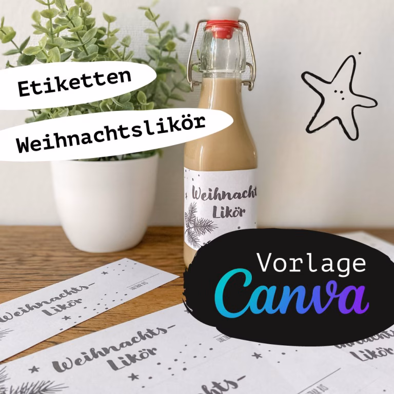 Etiketten-Set Weihnachtslikör Canva