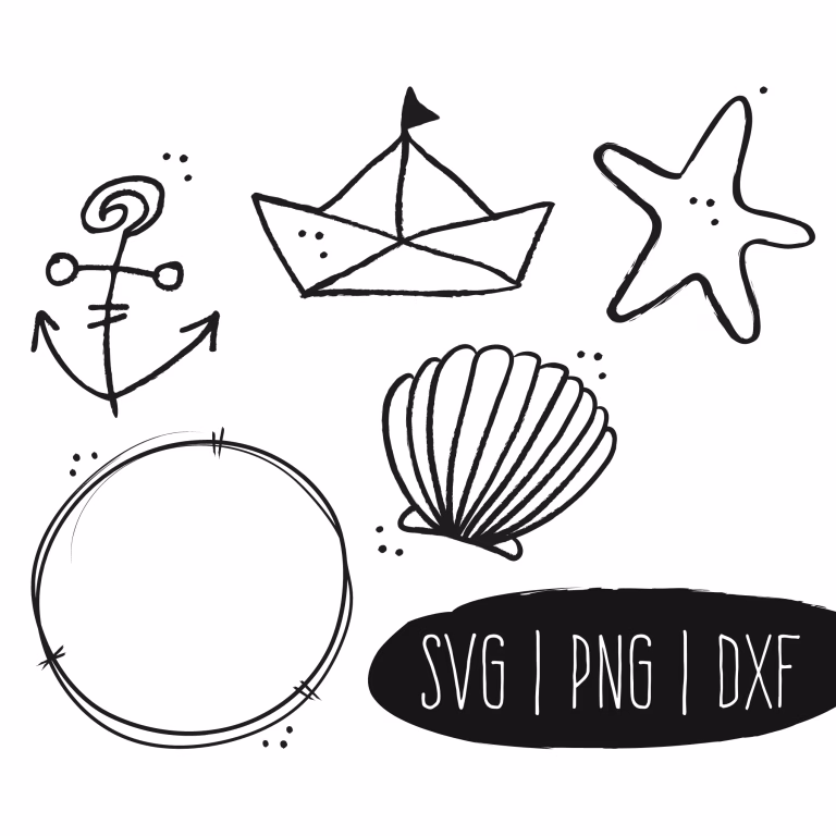 Meer Bundle SVG PNG DXF Vektor, Cricut Brother, Canvas Silhouette, Plotten