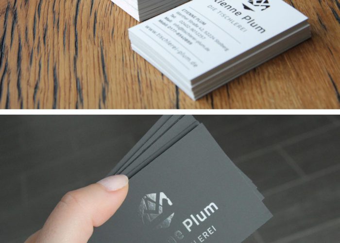 Visitenkarten Design Tischlerei Plum